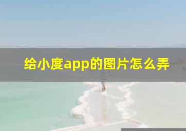 给小度app的图片怎么弄