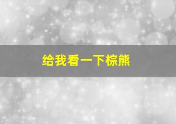 给我看一下棕熊