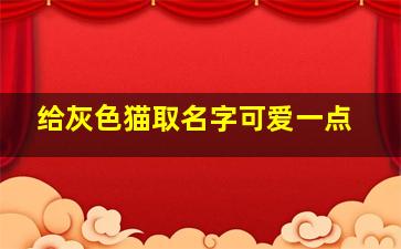 给灰色猫取名字可爱一点