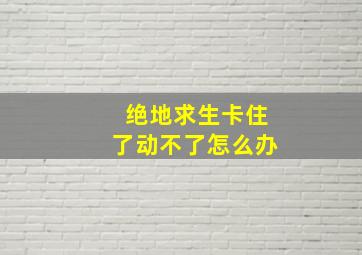 绝地求生卡住了动不了怎么办