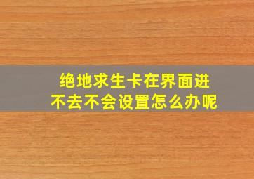 绝地求生卡在界面进不去不会设置怎么办呢