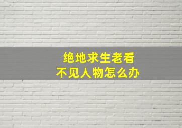 绝地求生老看不见人物怎么办