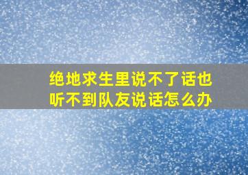 绝地求生里说不了话也听不到队友说话怎么办