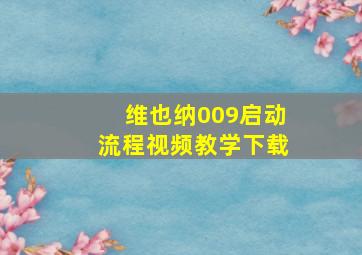 维也纳009启动流程视频教学下载