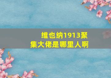 维也纳1913聚集大佬是哪里人啊