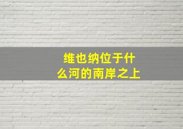 维也纳位于什么河的南岸之上