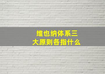 维也纳体系三大原则各指什么