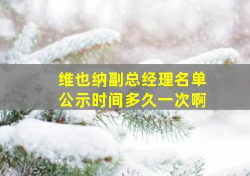 维也纳副总经理名单公示时间多久一次啊