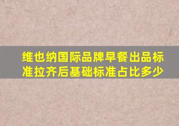 维也纳国际品牌早餐出品标准拉齐后基础标准占比多少