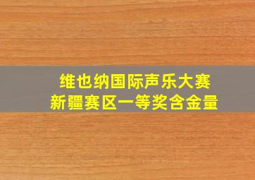 维也纳国际声乐大赛新疆赛区一等奖含金量