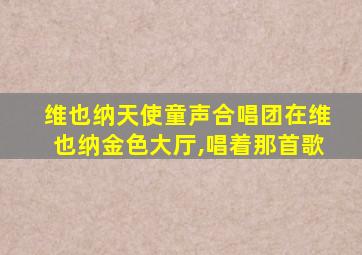 维也纳天使童声合唱团在维也纳金色大厅,唱着那首歌