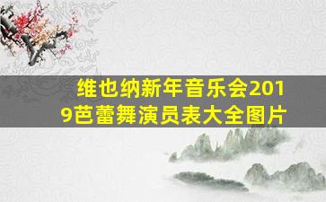 维也纳新年音乐会2019芭蕾舞演员表大全图片