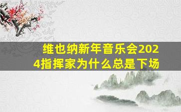 维也纳新年音乐会2024指挥家为什么总是下场