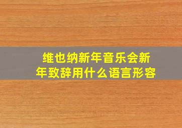 维也纳新年音乐会新年致辞用什么语言形容