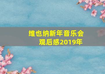 维也纳新年音乐会观后感2019年