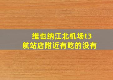 维也纳江北机场t3航站店附近有吃的没有