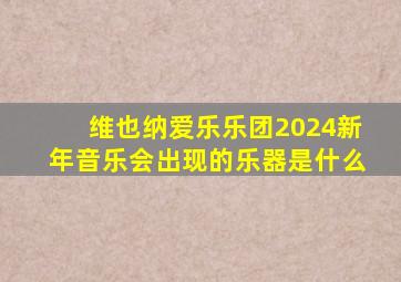 维也纳爱乐乐团2024新年音乐会出现的乐器是什么