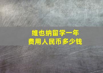 维也纳留学一年费用人民币多少钱