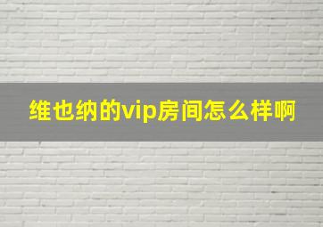 维也纳的vip房间怎么样啊