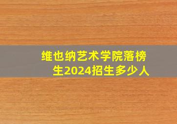 维也纳艺术学院落榜生2024招生多少人