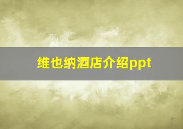 维也纳酒店介绍ppt