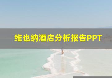 维也纳酒店分析报告PPT