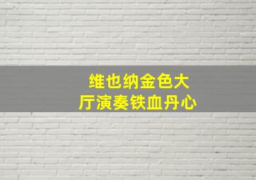 维也纳金色大厅演奏铁血丹心