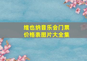 维也纳音乐会门票价格表图片大全集