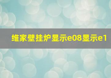 维家壁挂炉显示e08显示e1