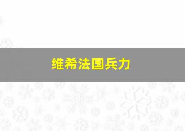 维希法国兵力