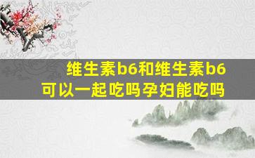 维生素b6和维生素b6可以一起吃吗孕妇能吃吗