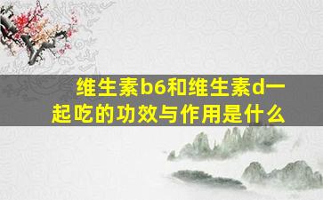 维生素b6和维生素d一起吃的功效与作用是什么