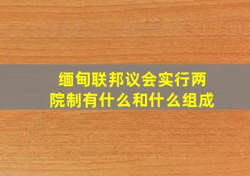 缅甸联邦议会实行两院制有什么和什么组成