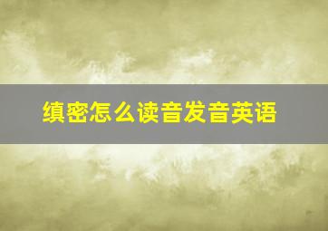 缜密怎么读音发音英语