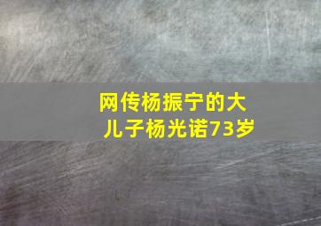 网传杨振宁的大儿子杨光诺73岁