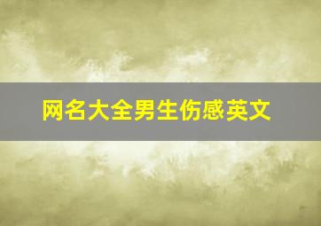 网名大全男生伤感英文