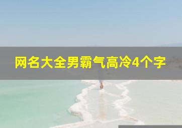 网名大全男霸气高冷4个字