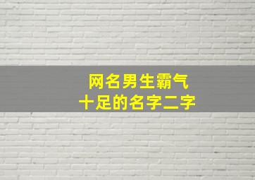 网名男生霸气十足的名字二字