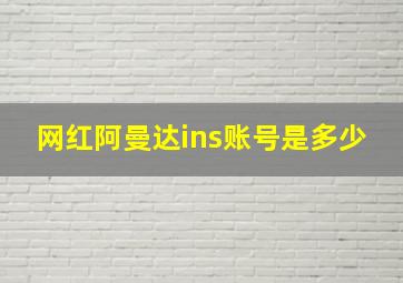 网红阿曼达ins账号是多少