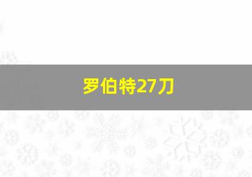 罗伯特27刀