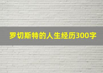 罗切斯特的人生经历300字