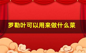 罗勒叶可以用来做什么菜