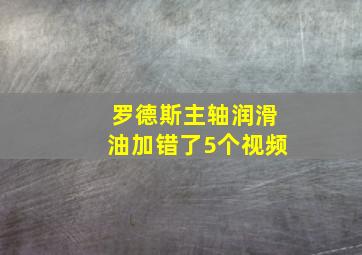 罗德斯主轴润滑油加错了5个视频