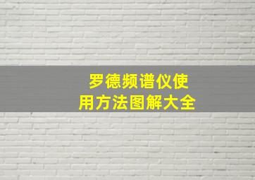 罗德频谱仪使用方法图解大全