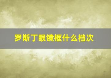 罗斯丁眼镜框什么档次