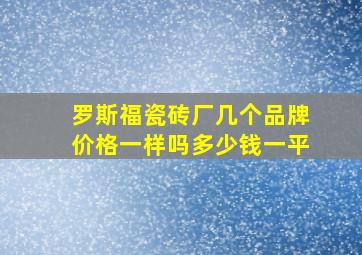 罗斯福瓷砖厂几个品牌价格一样吗多少钱一平