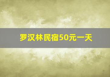 罗汉林民宿50元一天