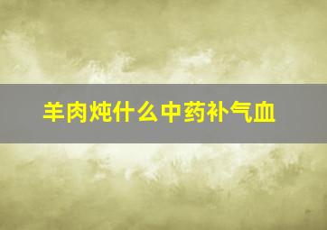 羊肉炖什么中药补气血