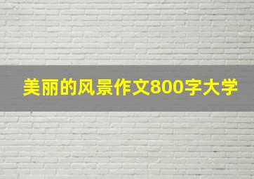 美丽的风景作文800字大学