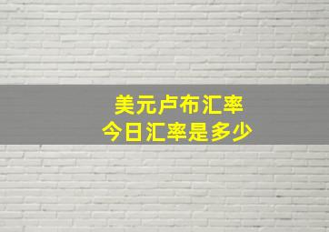 美元卢布汇率今日汇率是多少